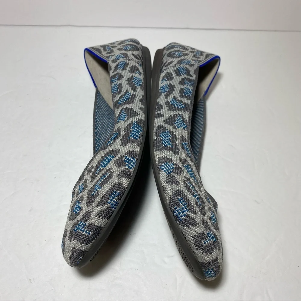 Rothy's The Flat In Gray Leopard Spotted Retired Print Size 8 Ballet Flat
